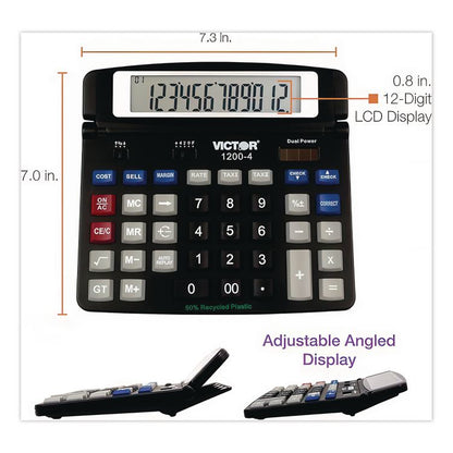 1200-4 Business Desktop Calculator, 12-Digit LCD