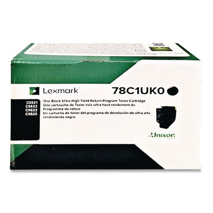 78C1UK0 Return Program Toner, 10,500 Page-Yield, Black