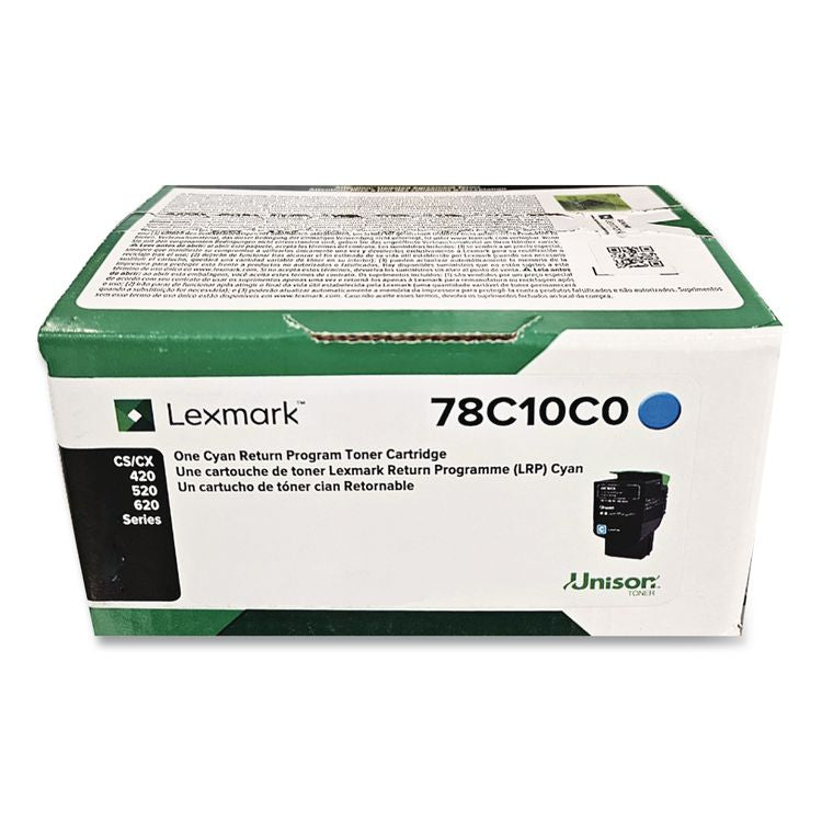 78C10C0 Return Program Toner, 1,400 Page-Yield, Cyan