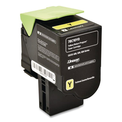 78C10Y0 Return Program Toner, 1,400 Page-Yield, Yellow
