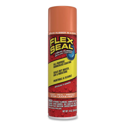 Flex Seal Liquid Rubber Sealant Coating Aerosol, 14 oz Aerosol Can, Dries Terra Cotta, 6/Carton