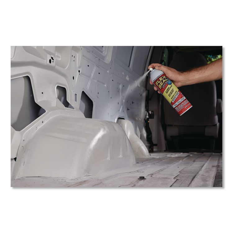 Flex Seal Liquid Rubber Sealant Coating Aerosol, 2 oz Aerosol Can, Dries White, 12/Carton
