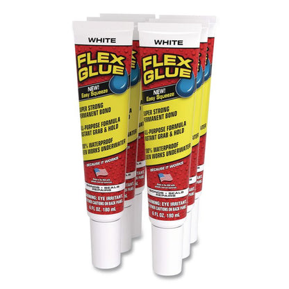 Flex Glue Easy Squeeze, 6 oz, Dries White, 6/Carton