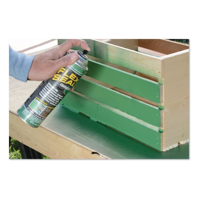 Flex Seal Liquid Rubber Sealant Coating Aerosol, 14 oz Aerosol Can, Dries Green, 6/Carton