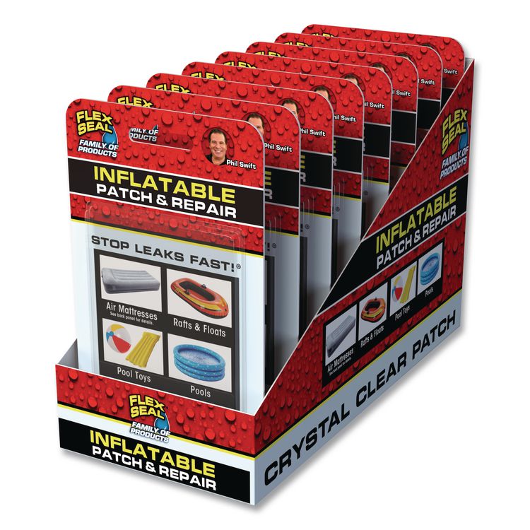 Flex Seal Inflatable Patch and Repair, 6" x 4" x 2.5", Clear, 8/Carton