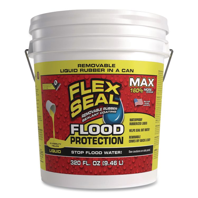 Flex Seal Liquid Flood Protection, 2.5 gal Can, Dries Yellow