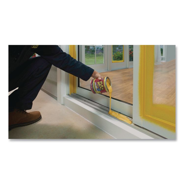 Flex Seal Liquid Flood Protection, 28 oz Can, Dries Yellow, 4/Carton
