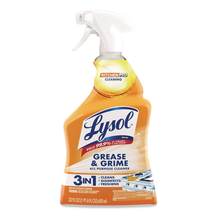 Kitchen Pro Antibacterial Cleaner, 22 oz Spray Bottle, 9/Carton