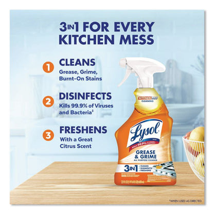 Kitchen Pro Antibacterial Cleaner, 22 oz Spray Bottle, 9/Carton