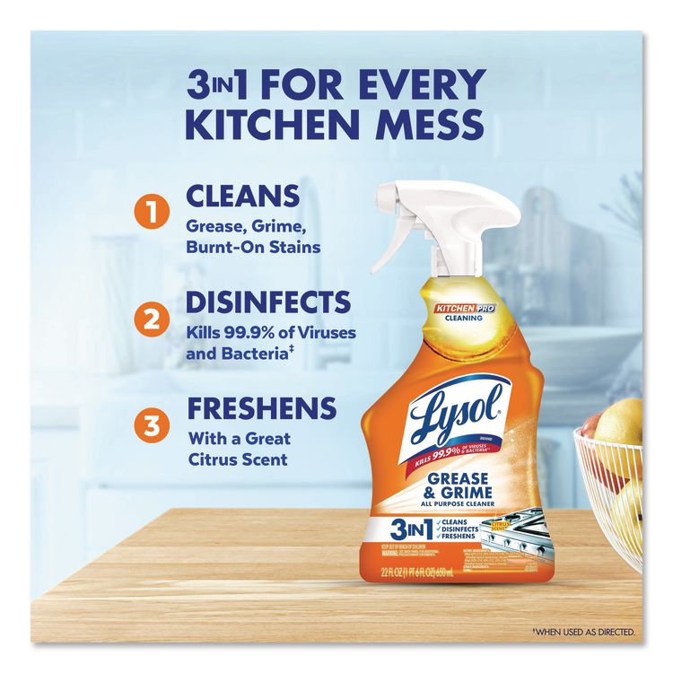 Kitchen Pro Antibacterial Cleaner, 22 oz Spray Bottle
