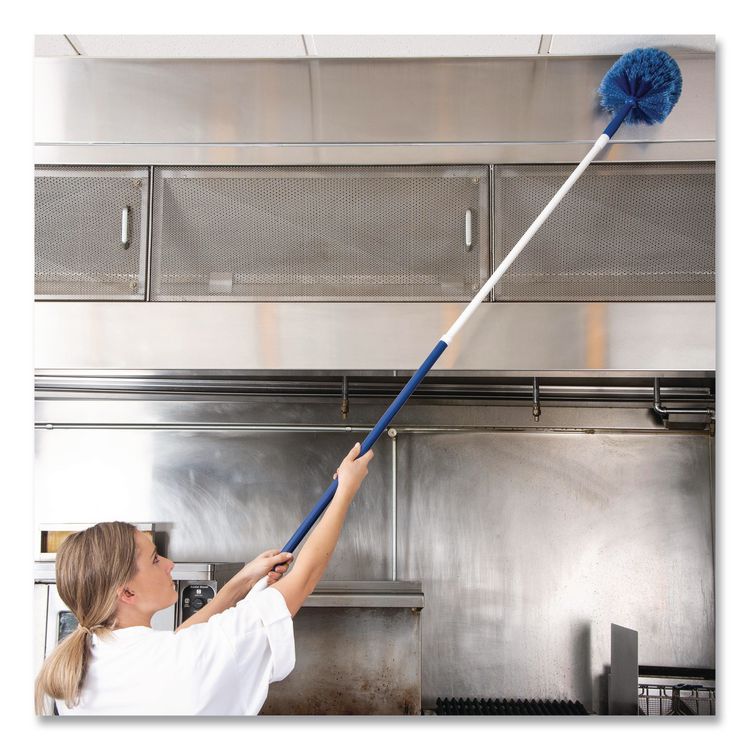 Flo-Pac Round Duster with Soft Flagged PVC Bristles, 7", Blue, Dozen