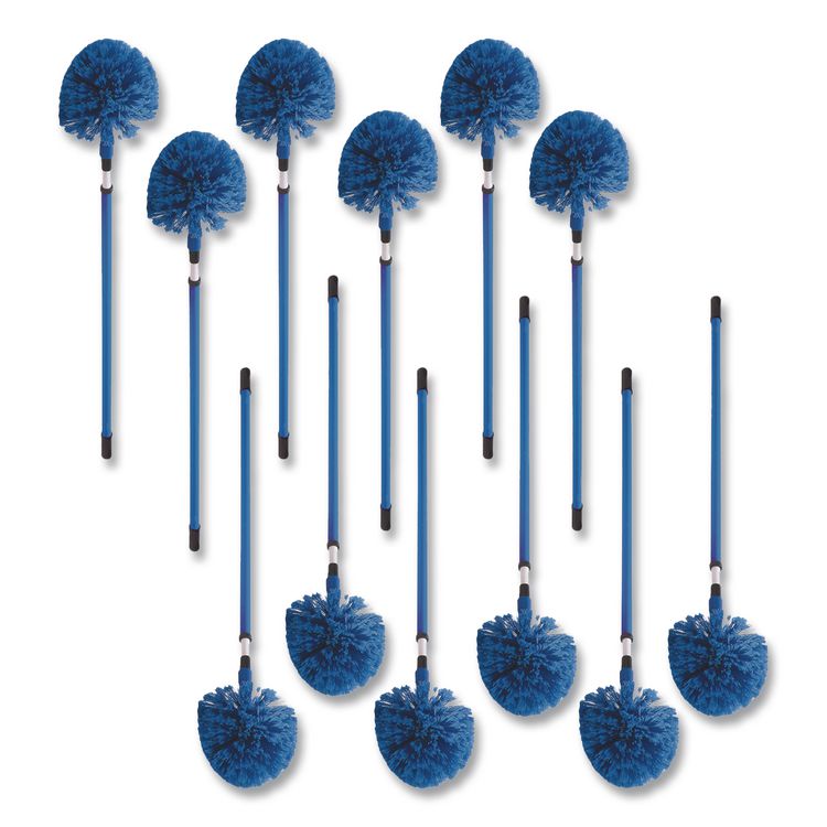 Metal Telescopic Handle, 1" x 34", Blue, 12/Carton