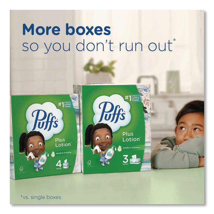 Plus Lotion Facial Tissue, 2-Ply, White, 56 Sheets/Box, 24 Boxes/Carton