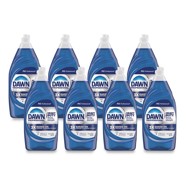 Heavy-Duty Manual Pot/Pan Dish Detergent, Original Scent, 38 oz Bottle, 8/Carton