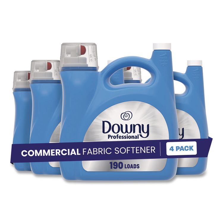Commercial Liquid Fabric Softener, Clean and Fresh Scent, 140 oz Pour Bottle, 4/Carton