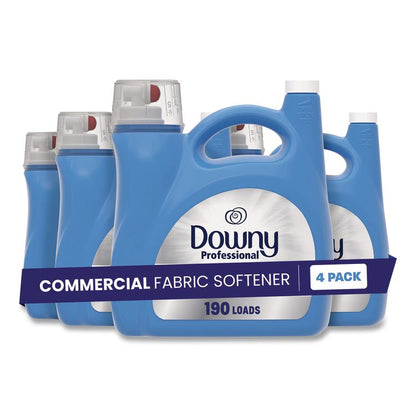 Commercial Liquid Fabric Softener, Clean and Fresh Scent, 140 oz Pour Bottle, 4/Carton