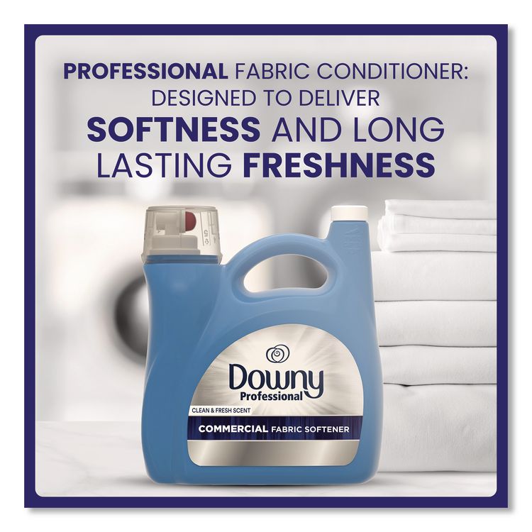 Commercial Liquid Fabric Softener, Clean and Fresh Scent, 140 oz Pour Bottle, 4/Carton