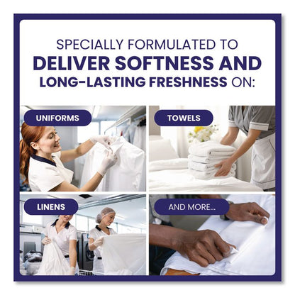 Commercial Liquid Fabric Softener, Clean and Fresh Scent, 140 oz Pour Bottle, 4/Carton