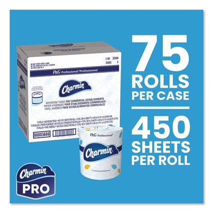 Commercial Bathroom Tissue,  Individually Wrapped, Septic Safe, 2-Ply, White, 450 Sheets/Roll, 75 Rolls/Carton
