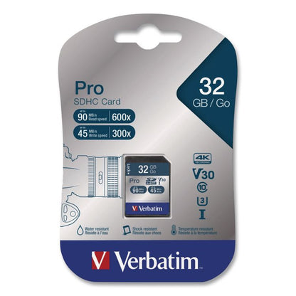 32GB Pro 600X SDHC Memory Card, UHS-I V30 U3 Class 10