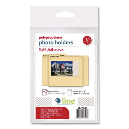 Peel and Stick Photo Holders, 4.38 x 6.5, Clear, 10/Pack