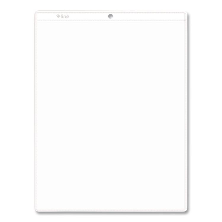 Clear Vinyl Shop Ticket Holders, Super Heavy-Duty, Top Load 8.5 x 11 Insert, Clear Front, 50/Box