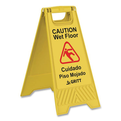 Caution Wet Floor Sign, 11.8 x 12 x 24, Yellow, 3/Pack
