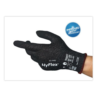 Hyflex 11-591 Cut Resistant Gloves, EN388: 4X43F, 10" Long, (Size 12), Black, 144 Pairs