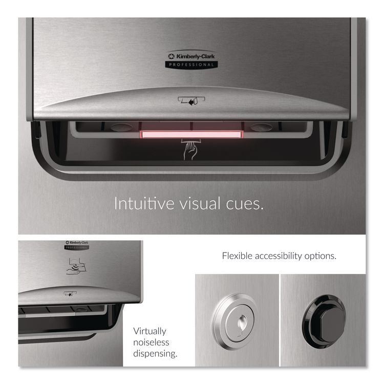 ICON Automatic Roll Towel Recessed Dispenser Housing with Trim Panel, 22 x 6.52 x 17.64, Stainless Steel