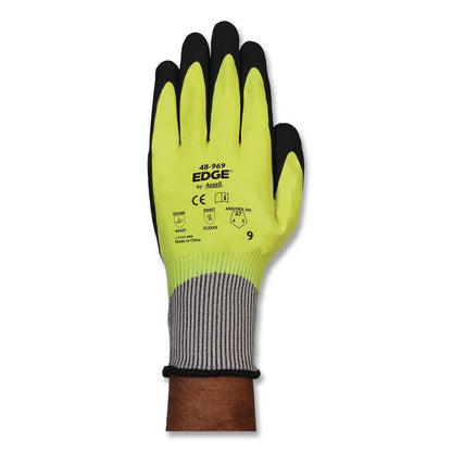 EDGE 48-969 Cut Resistance Gloves, EN388: 4X42F, 9.5" Long, (Size 11), Yellow/Black, 144 Pairs