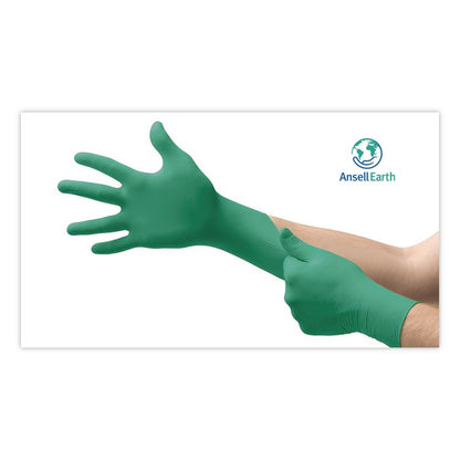 TouchNTuff 92-600 Chemical Splash Protection Gloves, Powder-free, AQL 4.0, ESD Safe, Small, 4.9 mil,9.45",Green,100/Box,10/CT