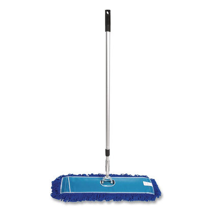 All-In-One 24" Microfiber Dust Mop Set With 72" Telescopic Handle, 24" x 5", Blue, Microfiber Head, 72" Silver Handle, 4 Kits