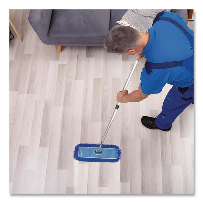 All-In-One 24" Microfiber Dust Mop Set With 72" Telescopic Handle, 24" x 5", Blue, Microfiber Head, 72" Silver Handle, 4 Kits