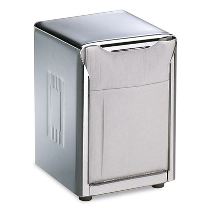 Venue Classic Tabletop Napkin Dispenser, 4.5 x 4.5 x 6, Stainless Steel, 12/Carton