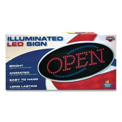 LED OPEN Sign, 10.5 x 20.13, Red and Blue Graphics
