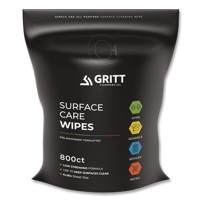 Surface Care Wipes, 1-Ply, 6 x 8, Fresh Scent, White, 800 Wipes