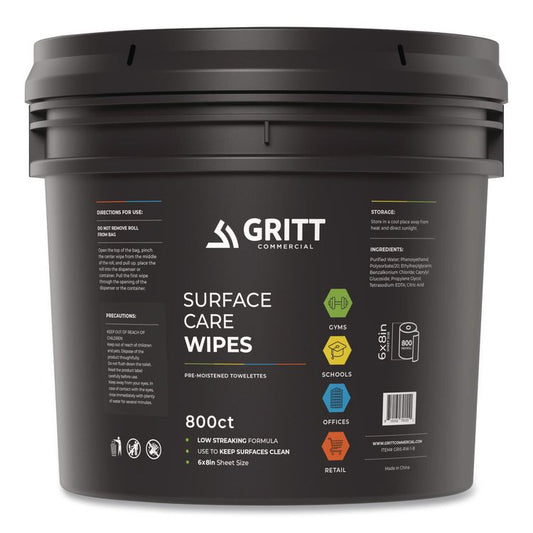 Surface Care Wipes, 1-Ply, 6 x 8, Fresh Scent, White, 800 Wipes/Bucket