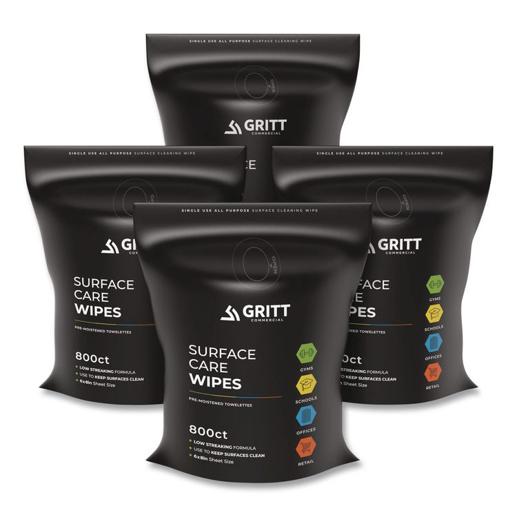Surface Care Wipes, 1-Ply, 6 x 8, Fresh, White, 800/Pack, 4 Packs/Carton