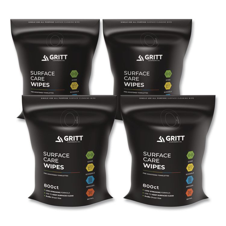 Surface Care Wipes, 1-Ply, 6 x 8, Fresh, White, 800/Pack, 4 Packs/Carton