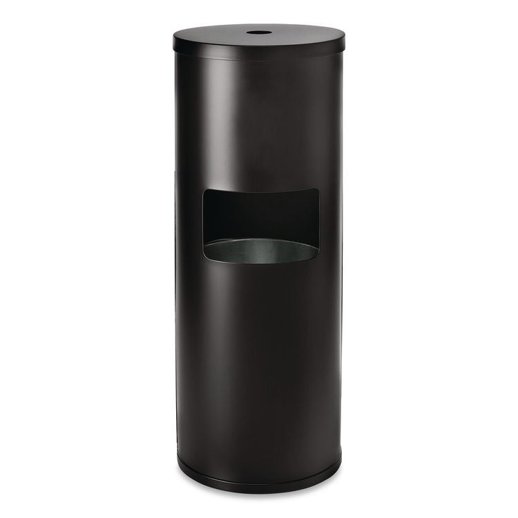 Floor Stand Wet Wipe Dispenser Station with 7 Gallon Built-In Trash Can, 13.1 x 13.1 x 36, Black