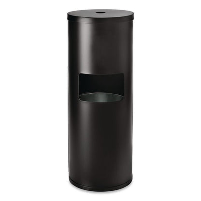 Floor Stand Wet Wipe Dispenser Station with 7 Gallon Built-In Trash Can, 13.1 x 13.1 x 36, Black