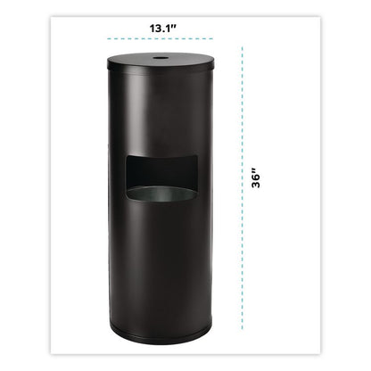 Floor Stand Wet Wipe Dispenser Station with 7 Gallon Built-In Trash Can, 13.1 x 13.1 x 36, Black