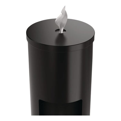 Floor Stand Wet Wipe Dispenser Station with 7 Gallon Built-In Trash Can, 13.1 x 13.1 x 36, Black