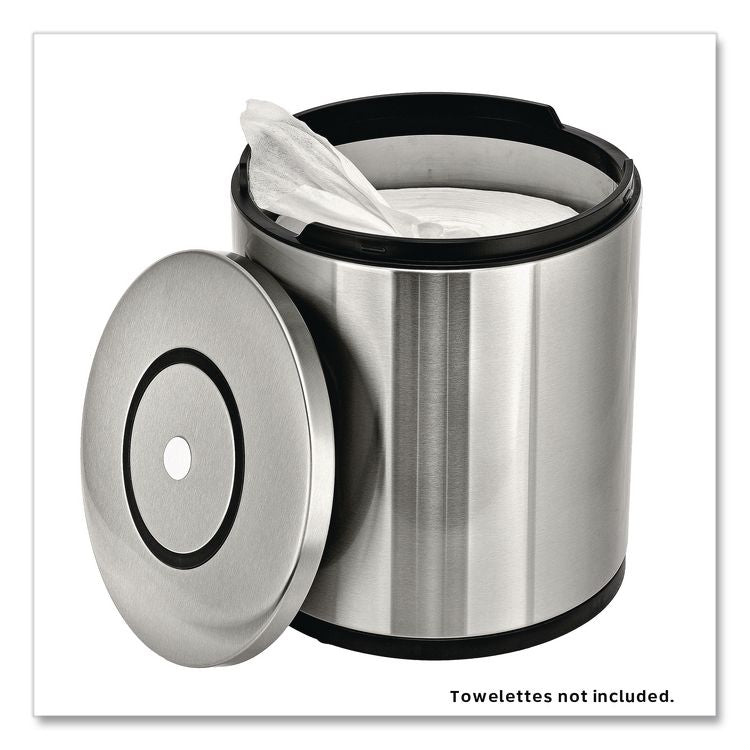 Stainless Steel Tabletop Wipes Dispenser, 10 x 10 x 11.75, Brushed Stainless Steel
