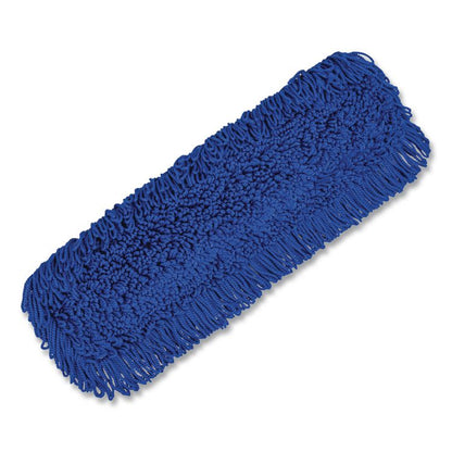Microfiber Looped Dust Mop Pad Head, 24 x 5, Blue