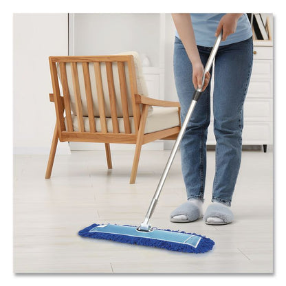 Microfiber Looped Dust Mop Pad Head, 24 x 5, Blue