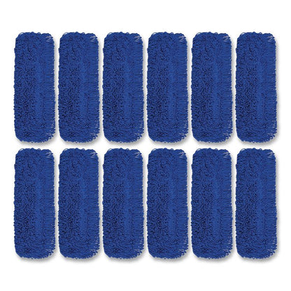 Microfiber Looped Dust Mop Pad Head, 24 x 5, Blue, 12/Carton