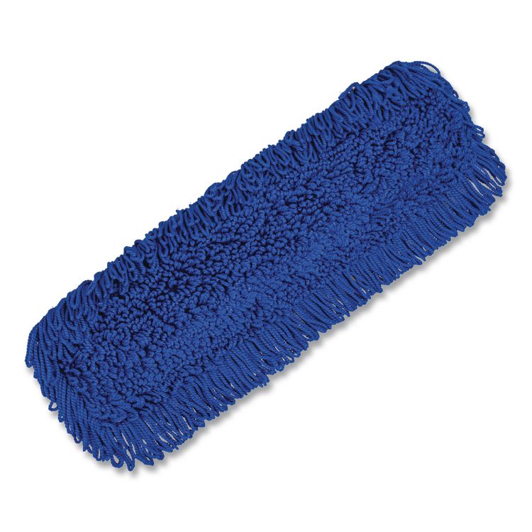 Microfiber Looped Dust Mop Pad Head, 24 x 5, Blue, 12/Carton