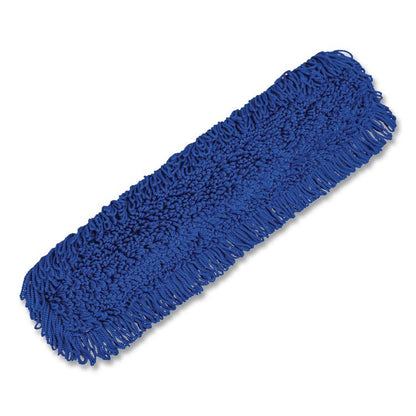 Microfiber Looped Dust Mop Pad Head, 36 x 5, Blue, 3/Pack