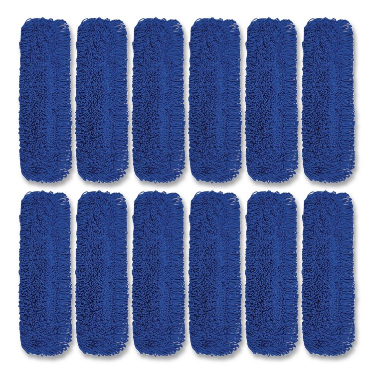 Microfiber Looped Dust Mop Pad Head, 36 x 5, Blue, 12/Carton